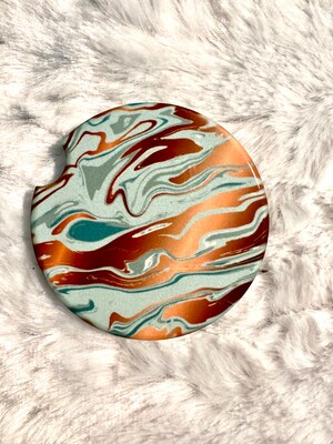 Turquoise and Copper Car Coasters - image2